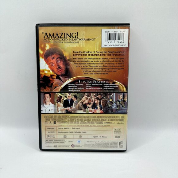 Fireproof DVD Kirk Cameron 2008 PG Drama Romance Collectors Edition - Picture 3 of 4